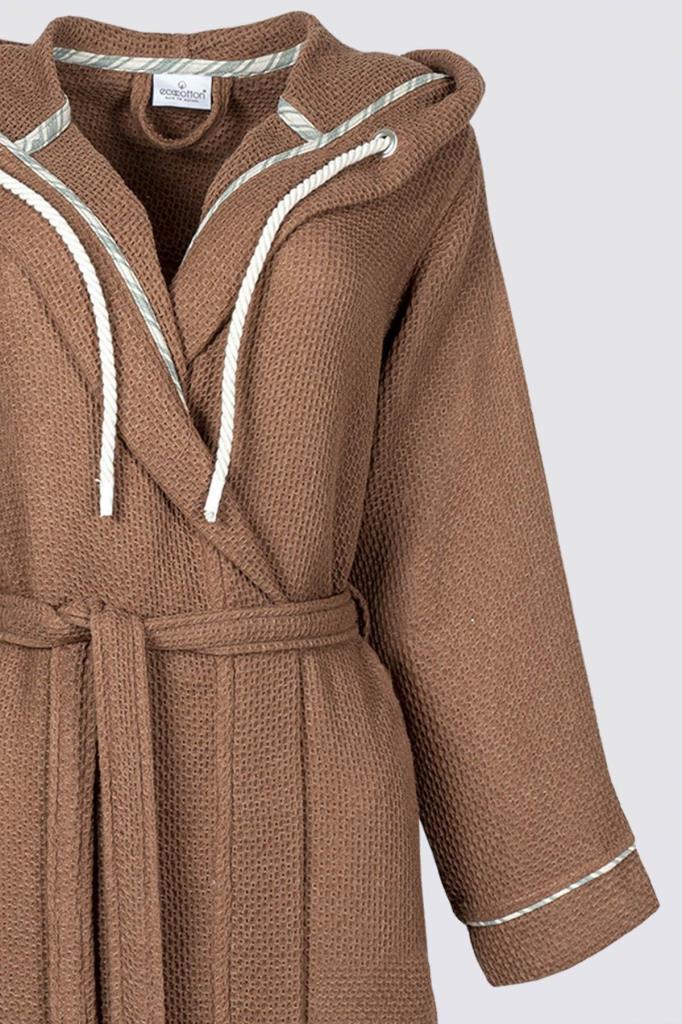 Ecocotton Naia Kadın Bornoz Kahverengi - S