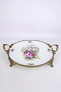 Gürdamar Home Antique Yuvarlak Sunum Tabağı 39x30x12 cm