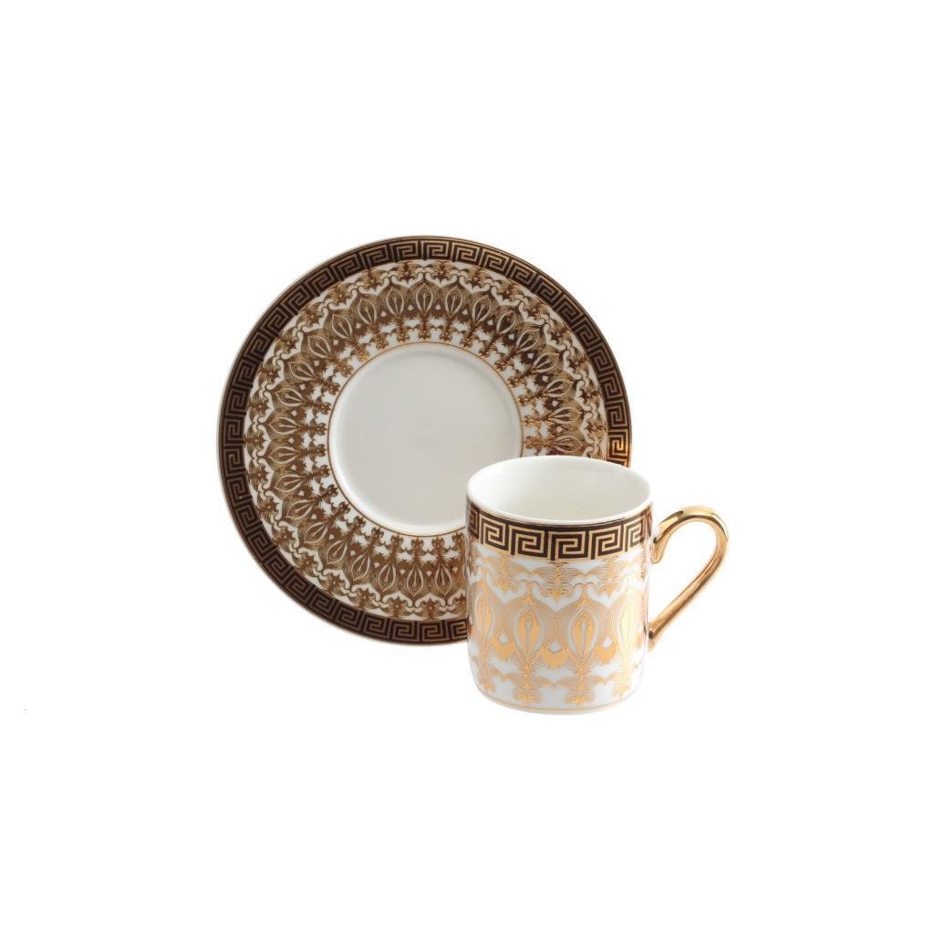 Gürdamar Home Nurbanu Bone Porselen 6 Kişilik Kahve Fincan Takımı
