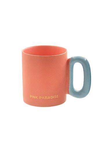 Makaron Porselen Kupa Pembe 330 ml