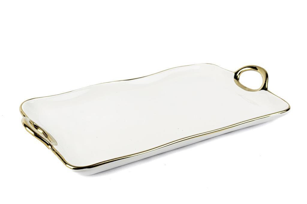 Mikasa Moor Gold Rimli Dikdörtgen Servis 34x20x4cm