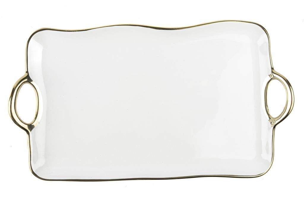 Mikasa Moor Gold Rimli Dikdörtgen Servis 34x20x4cm