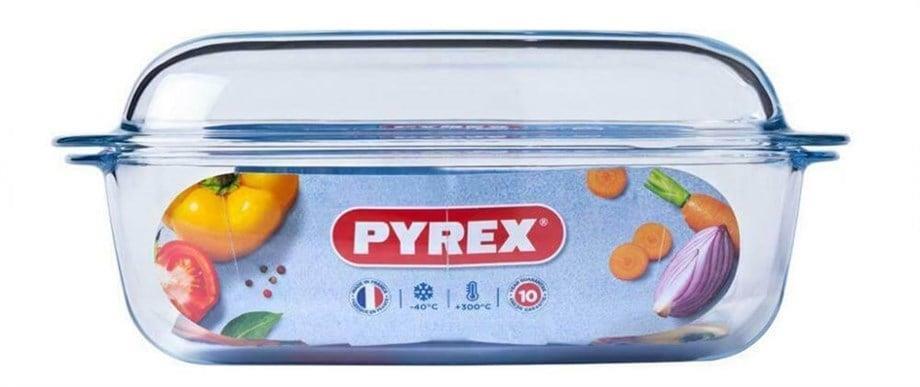 Pyrex 466A000/7143 Cam Kapaklı Dikdörtgen Fırın Kabı 6,5L
