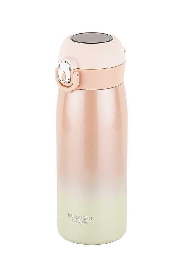 Tantitoni 040-01-OKADI PEMBE PASLANMAZ ÇELİK ISI GÖSTERGELİ TERMOS 400ML