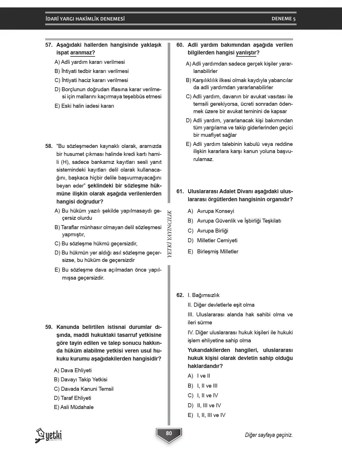 CÜBBE İDARİ HAKİMLİK 5 ÇÖZÜMLÜ DENEME 2025