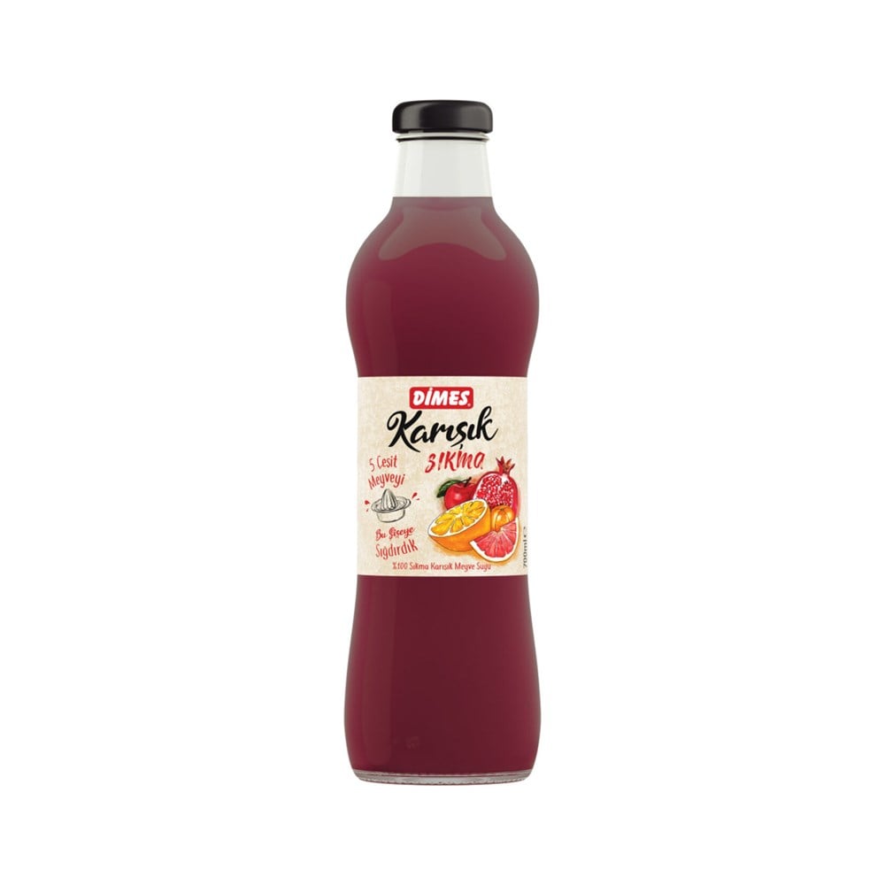 Dimes Sıkma Meyve Suyu Karışık Cam 700 Ml