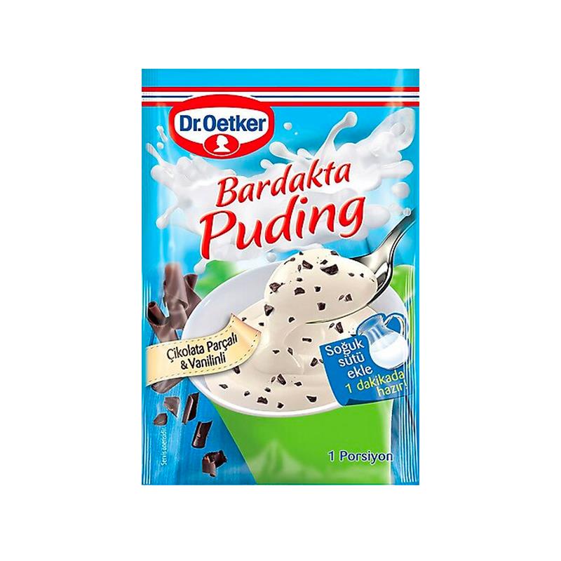 Dr. Oetker Bardakta Puding Çikolata Parçalı&Vanilyalı 34 Gr