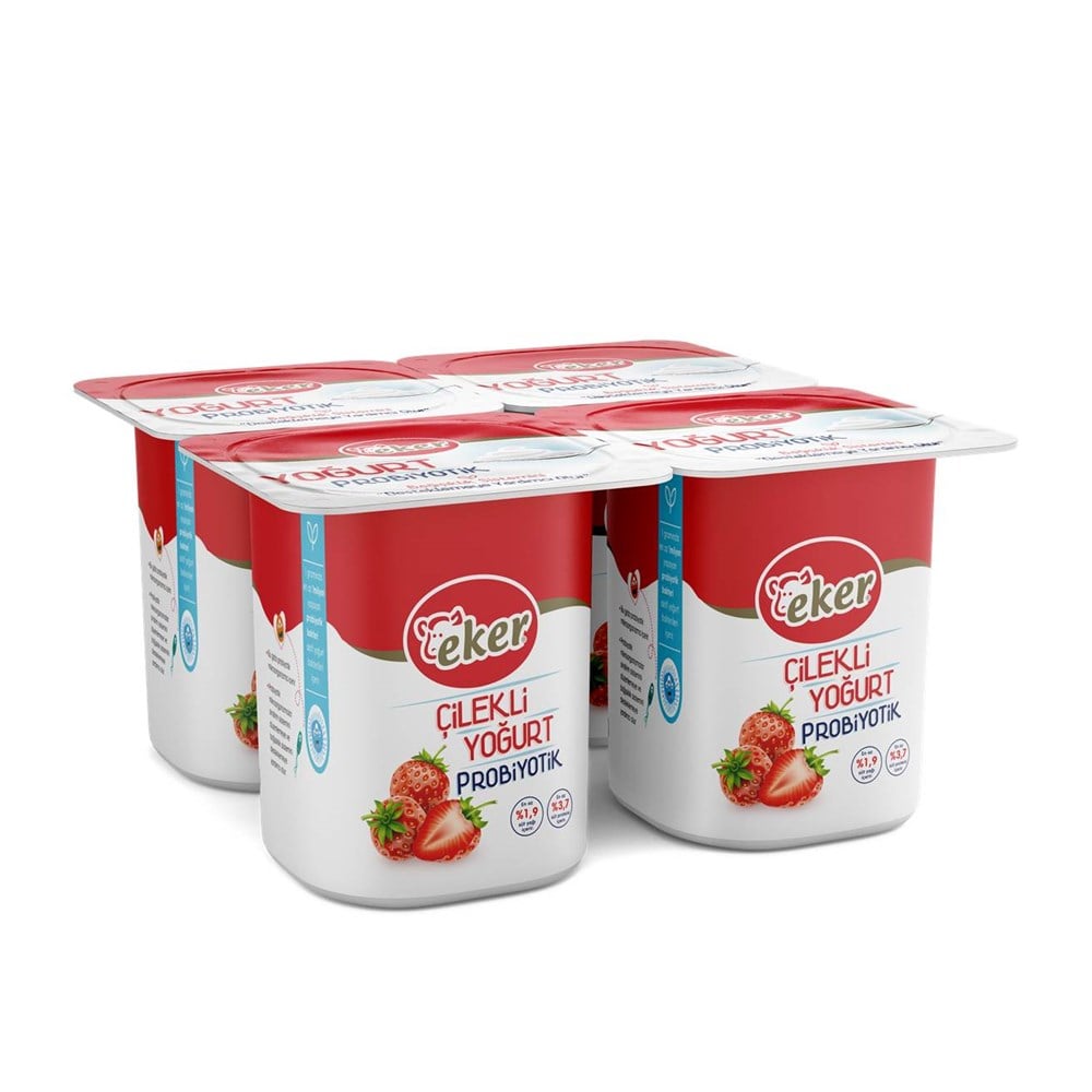 Eker Probiyotik Yoğurt Çilekli 4x100 Gr