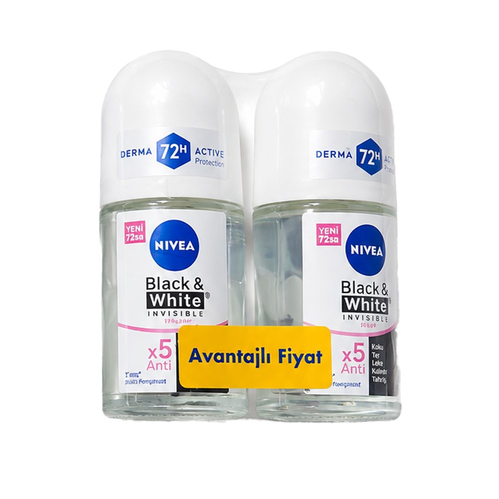 NIVEA ROLL ON FOR MEN BLACK WHITE INVISIBLE 25 ML+25 ML