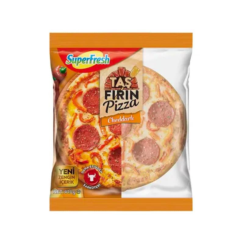SUPERFRESH PIZZA TAS FIRIN SUCUKLU 410 GR