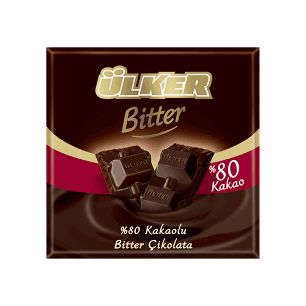 ULKER (323-06) CIKOLATA %80 BITTER KARE 60 GR