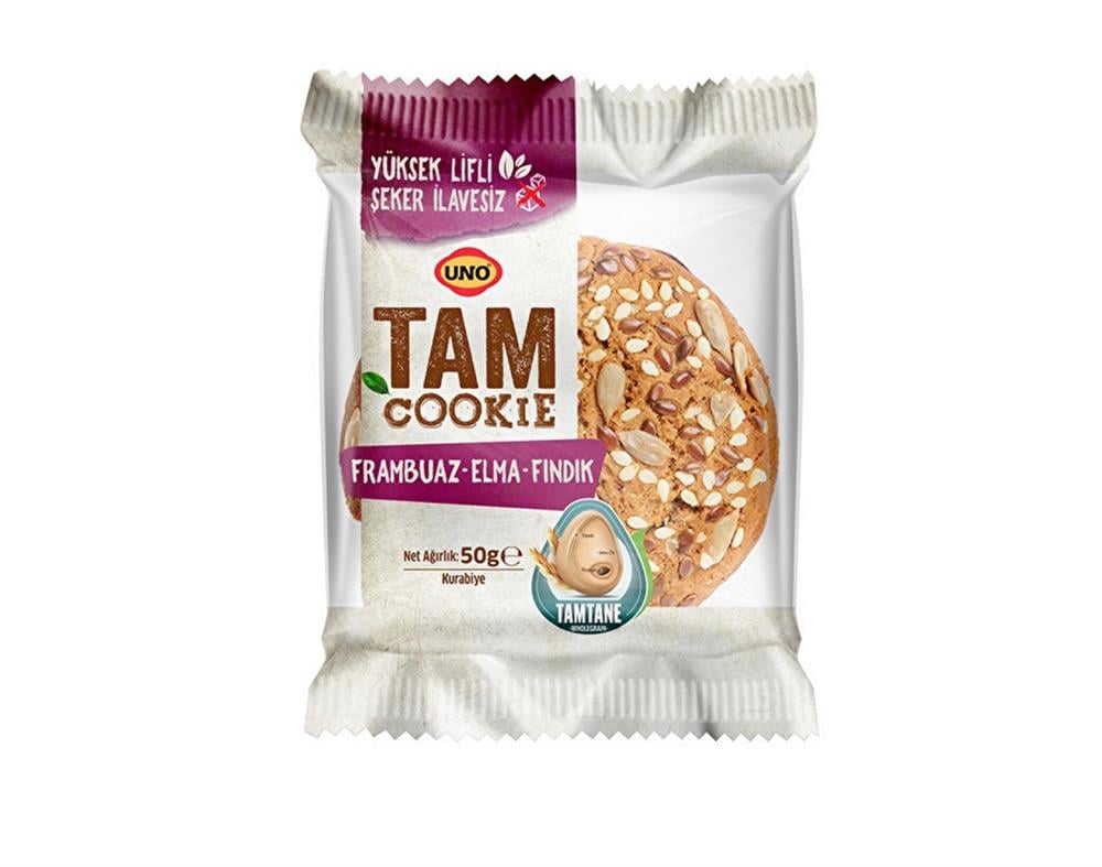 UNO (3890) TAM COOKIES FRAMBUAZ&ELMA&FINDIK 50 GR