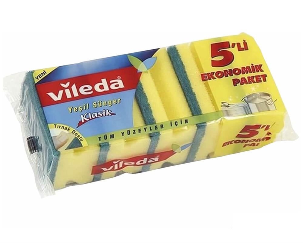 Vileda Bulaşık Sünger Klasik Yeşil 5'li