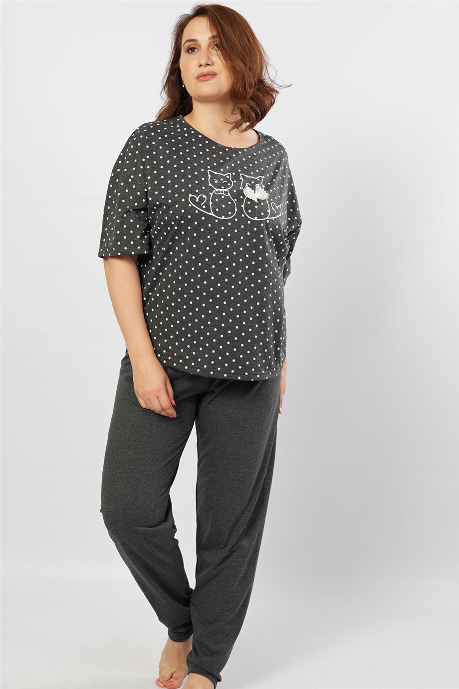 1040110401 Bayan P.Suprem Xxl Kısa Kol Pıjama Takım