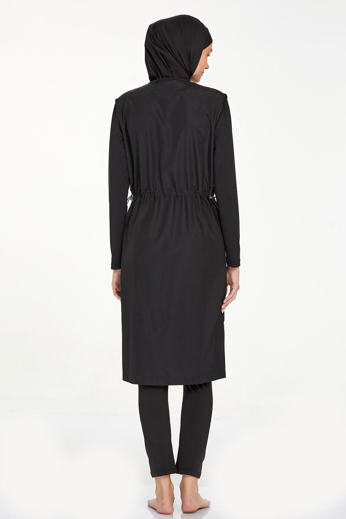 Adasea 1250 Kadın Büyük Beden Jileli Tam Kapalı Tesettür Mayo