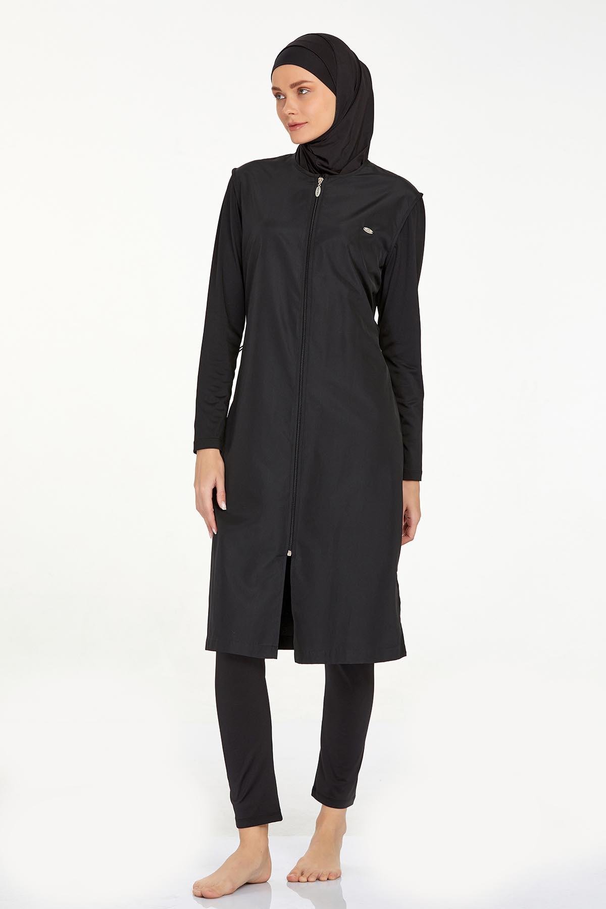 Adasea 1250 Kadın Büyük Beden Jileli Tam Kapalı Tesettür Mayo