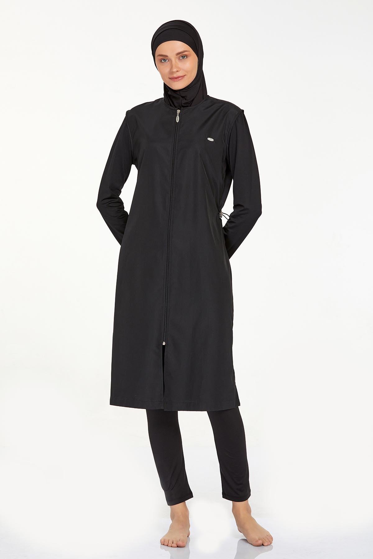 Adasea 1250 Kadın Büyük Beden Jileli Tam Kapalı Tesettür Mayo