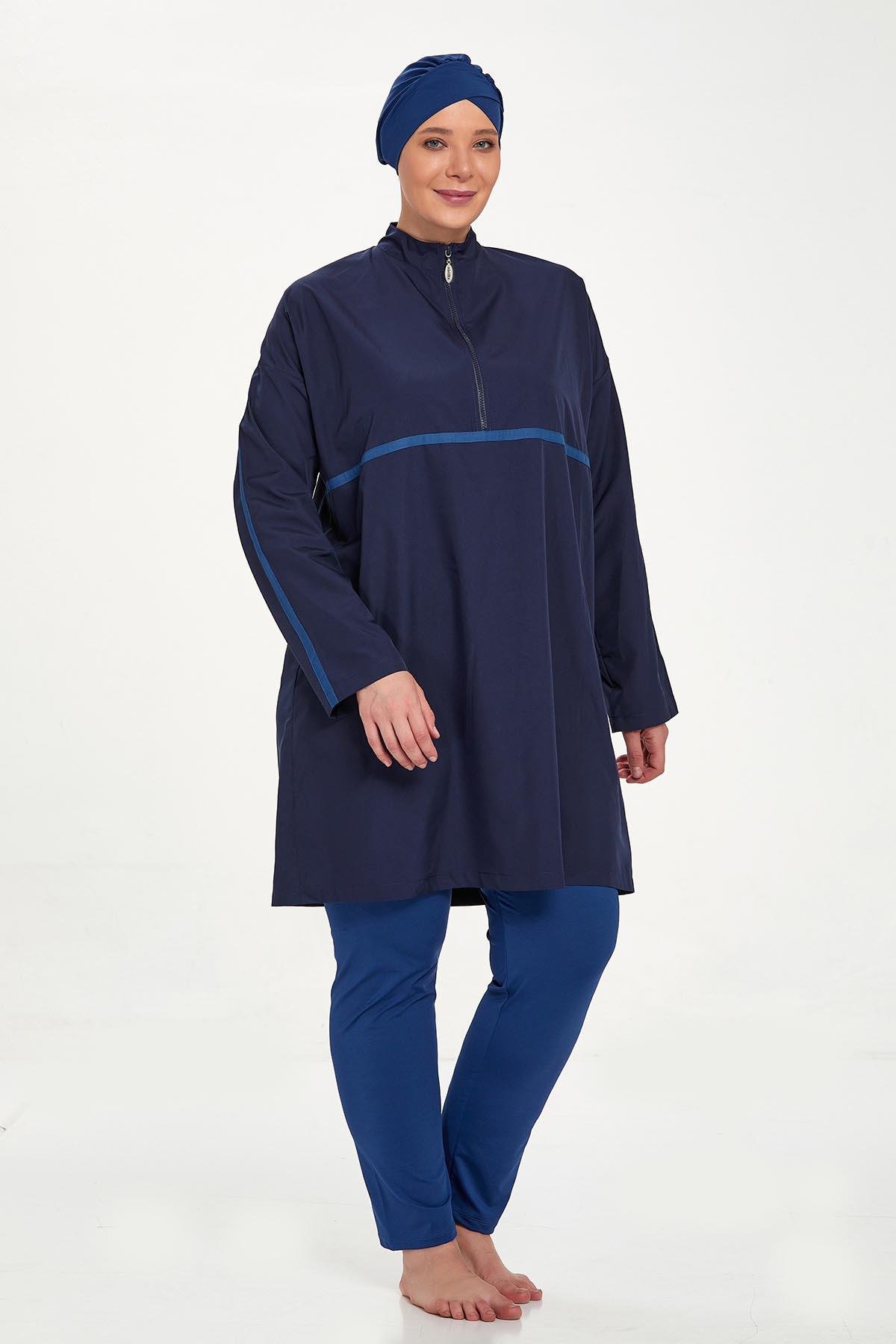 Adasea 1427 Kadın Büyük Beden Tam Kapalı Tesettür Mayo