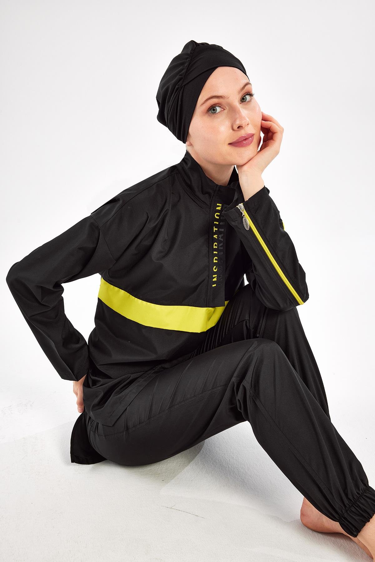 Adasea 251502 Kadın Henley Uzun Kollu Tesettür Mayo