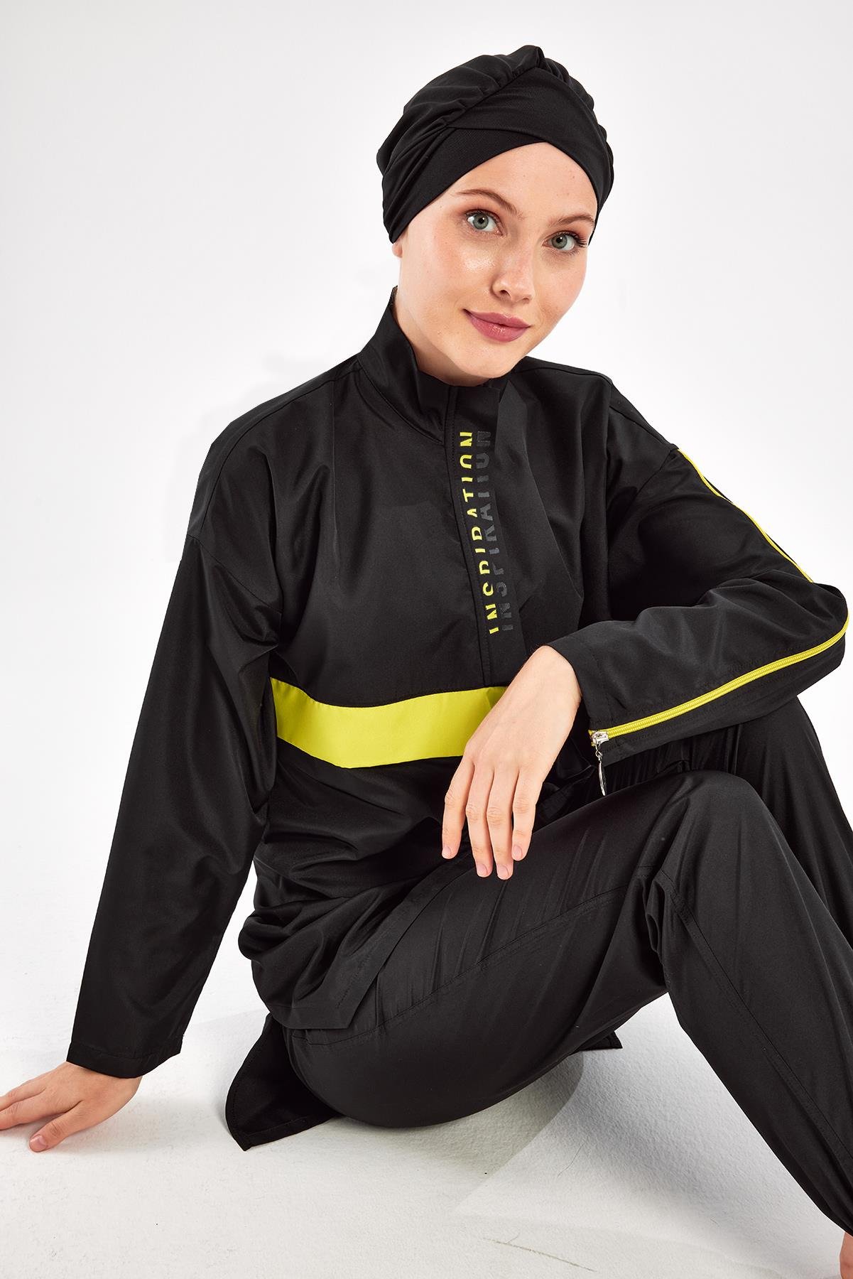 Adasea 251502 Kadın Henley Uzun Kollu Tesettür Mayo