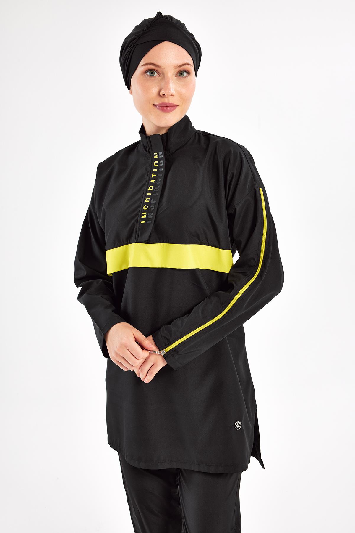 Adasea 251502 Kadın Henley Uzun Kollu Tesettür Mayo