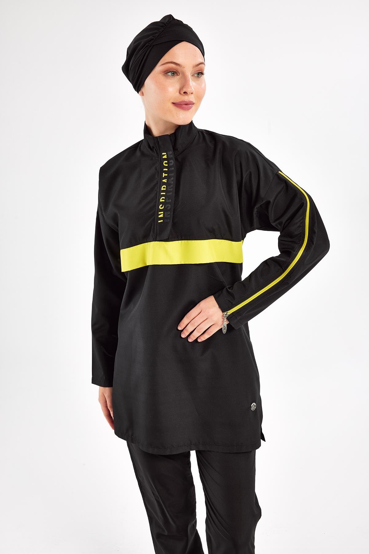 Adasea 251502 Kadın Henley Uzun Kollu Tesettür Mayo