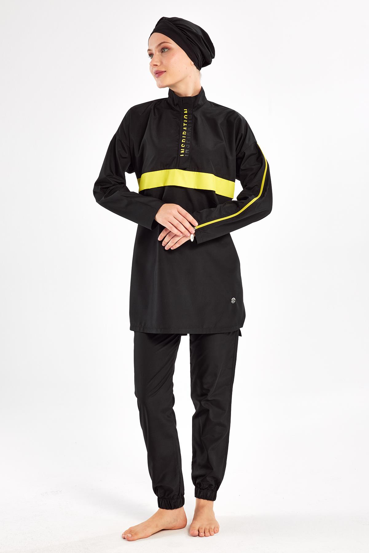 Adasea 251502 Kadın Henley Uzun Kollu Tesettür Mayo