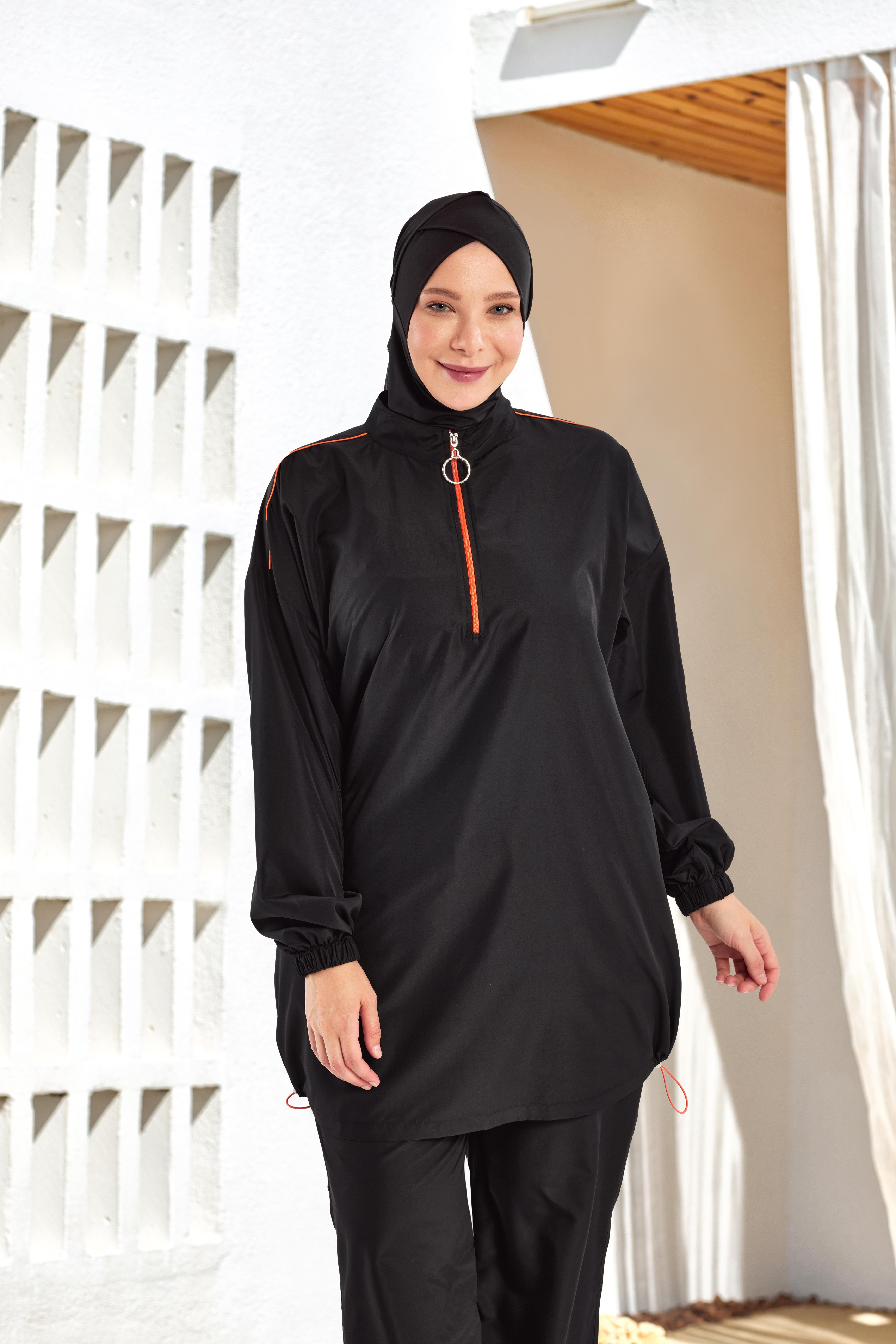 Adasea 251804 Kadın Valeria Büyük Beden Uzun Kollu Tesettür Mayo