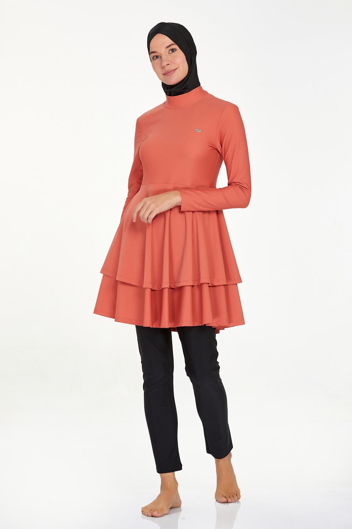 Adasea 4442 Kadın Uzun Kollu Likralı Tam Kapalı Tesettür Mayo