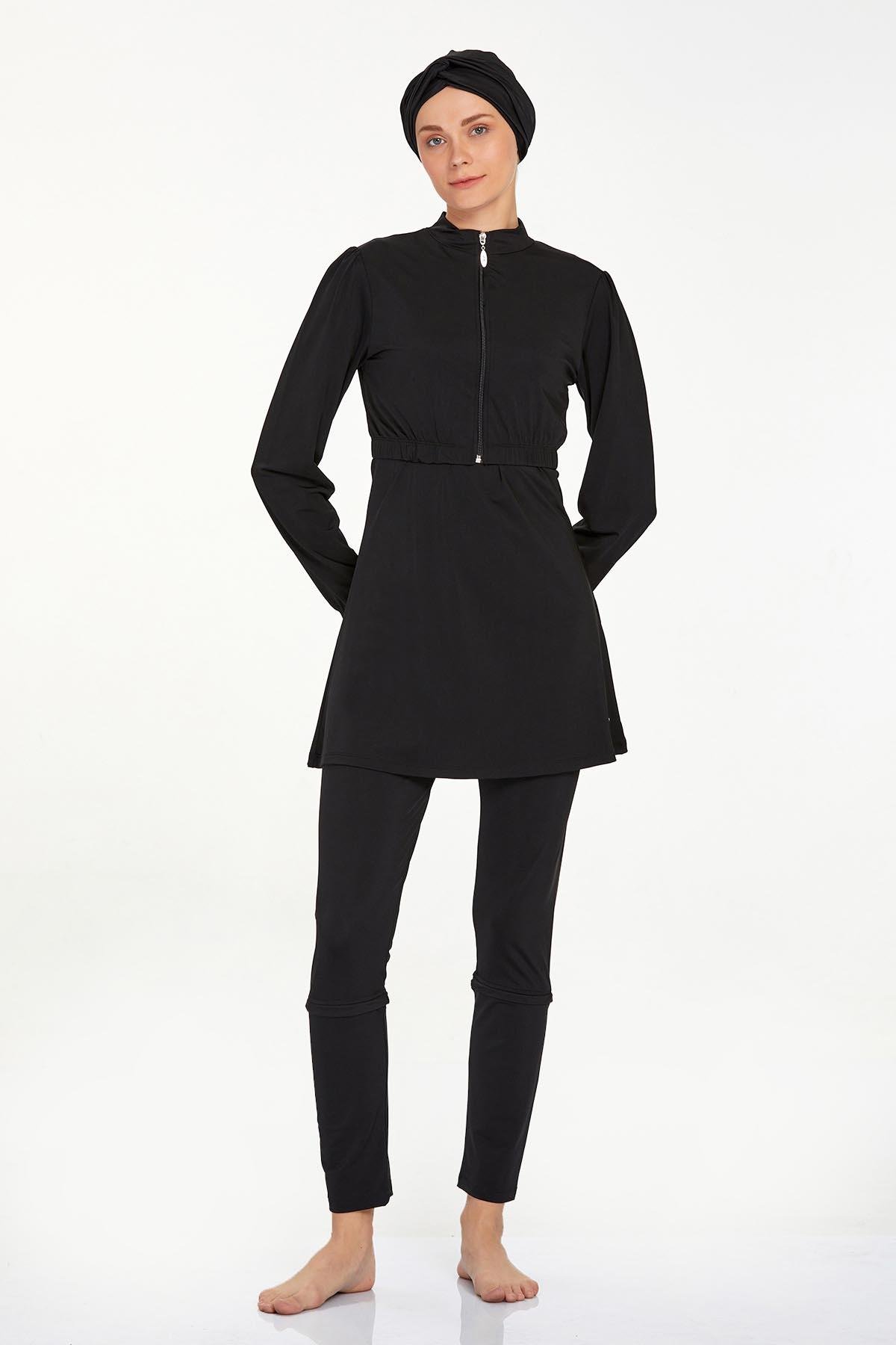 Adasea 4453 Kadın Uzun Kollu Likralı Tam Kapalı Tesettür Mayo