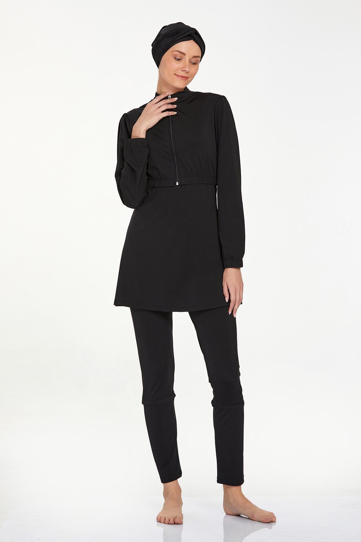 Adasea 4453 Kadın Uzun Kollu Likralı Tam Kapalı Tesettür Mayo