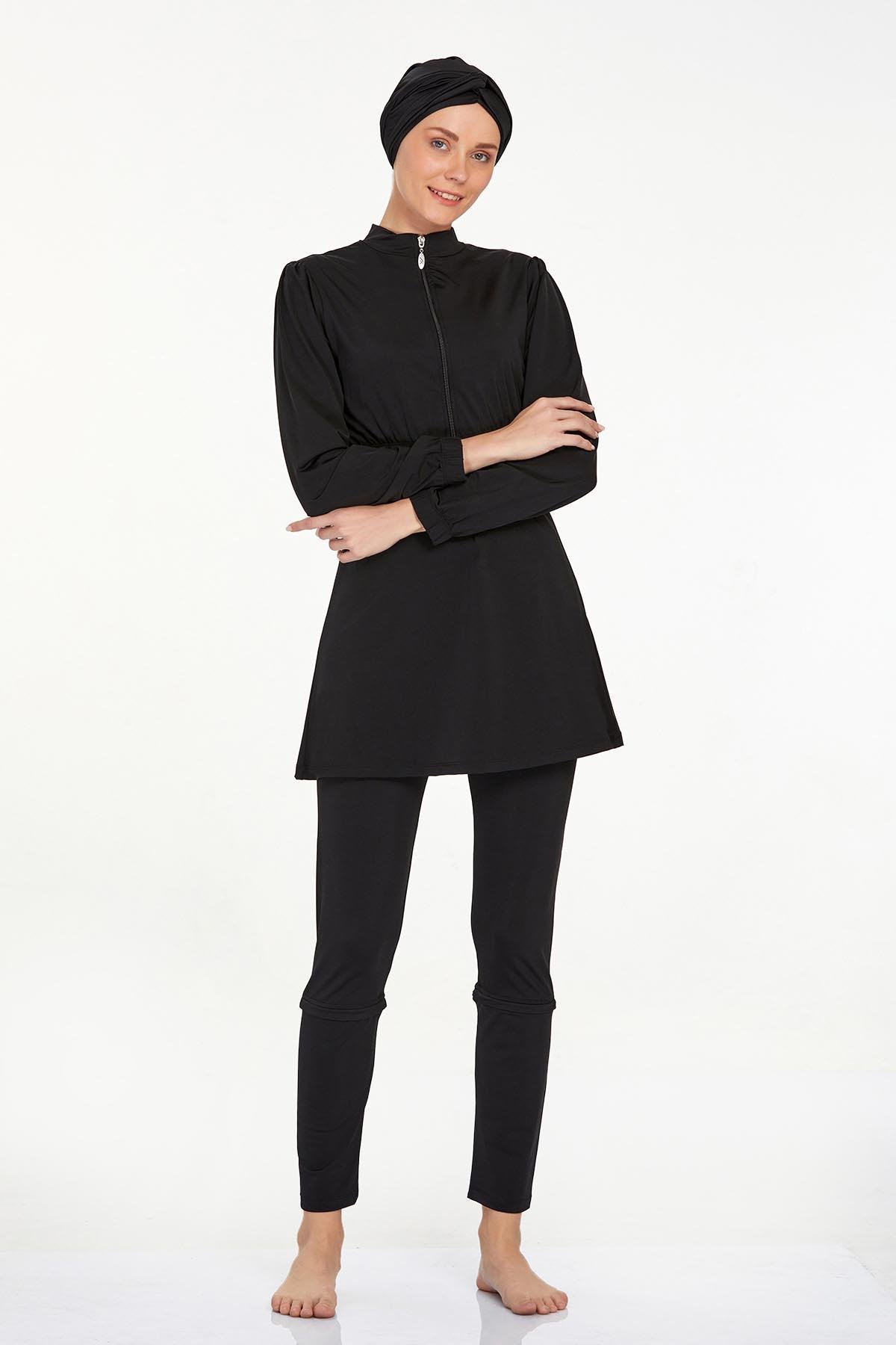 Adasea 4453 Kadın Uzun Kollu Likralı Tam Kapalı Tesettür Mayo