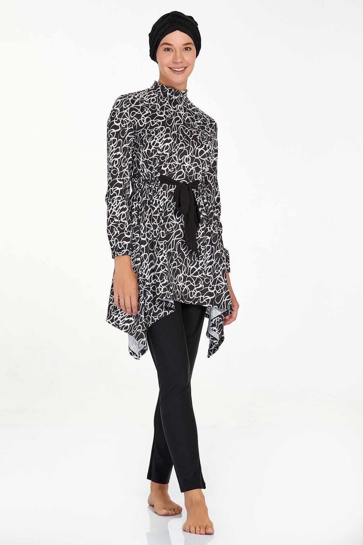 Adasea 4510 Kadın Uzun Kollu Likralı Tesettür Mayo