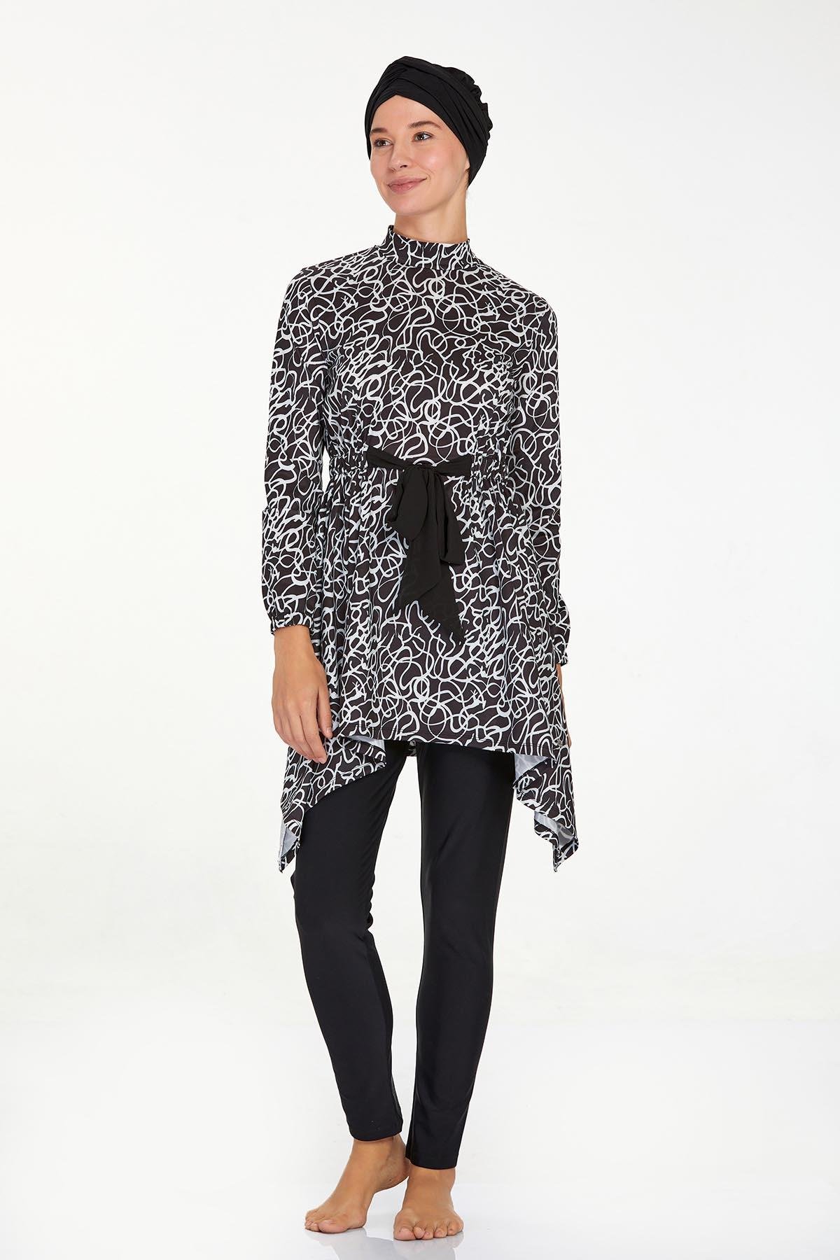 Adasea 4510 Kadın Uzun Kollu Likralı Tesettür Mayo