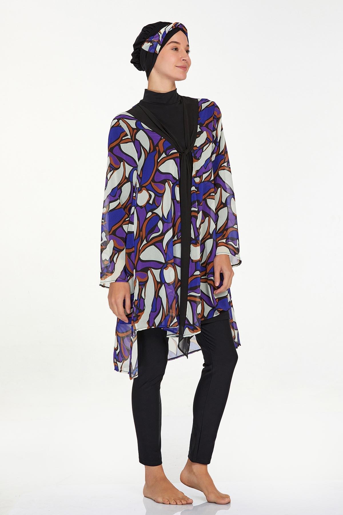 Adasea 4561 Kadın Uzun Kollu Likralı Tam Kapalı Tesettür Mayo