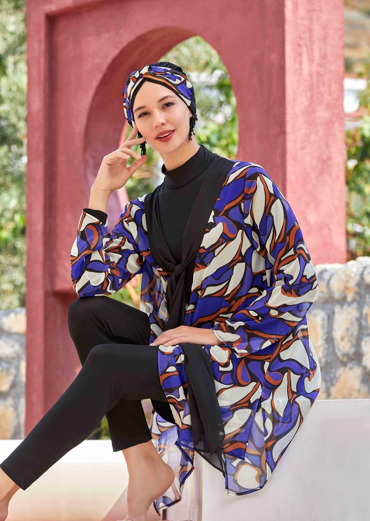 Adasea 4561 Kadın Uzun Kollu Likralı Tam Kapalı Tesettür Mayo