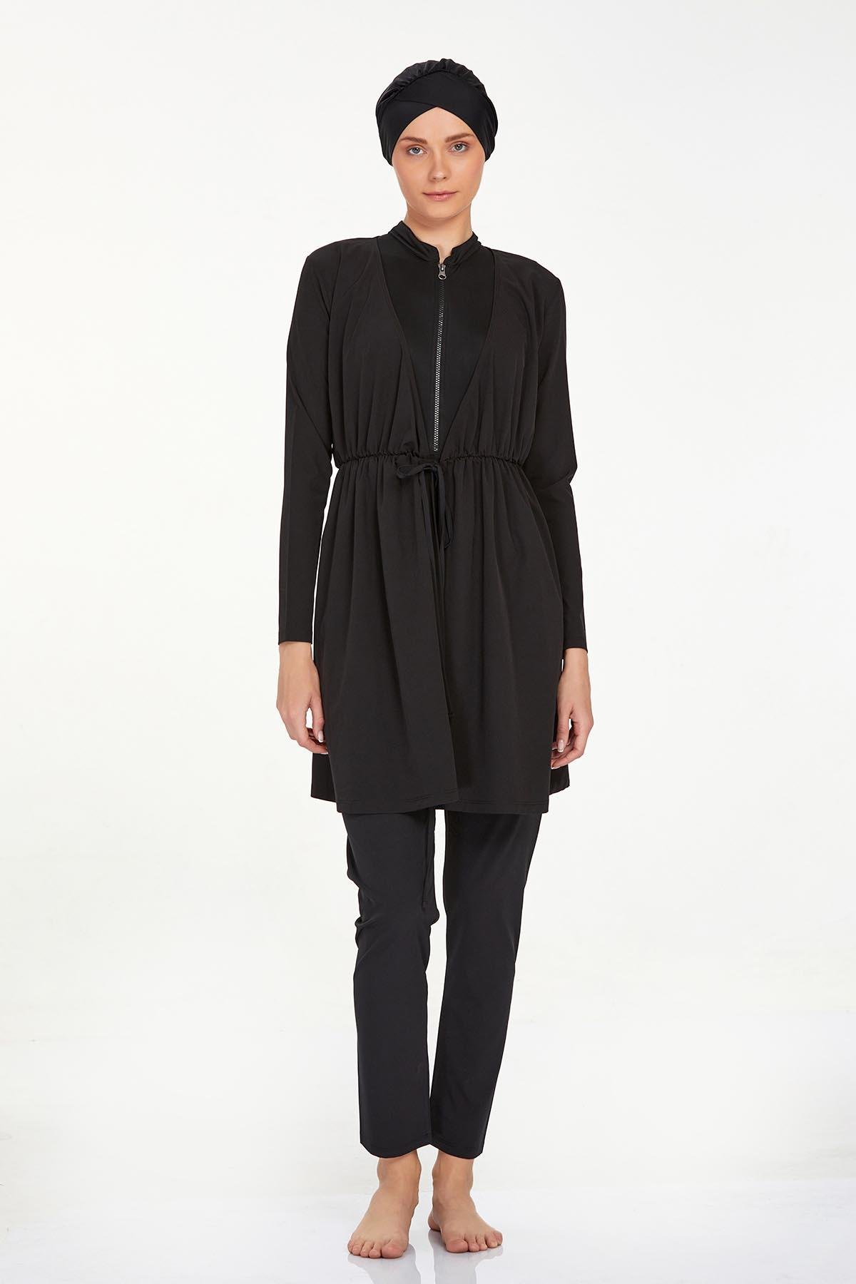 Adasea 4584 Kadın Uzun Kollu Likralı Tam Kapalı Tesettür Mayo