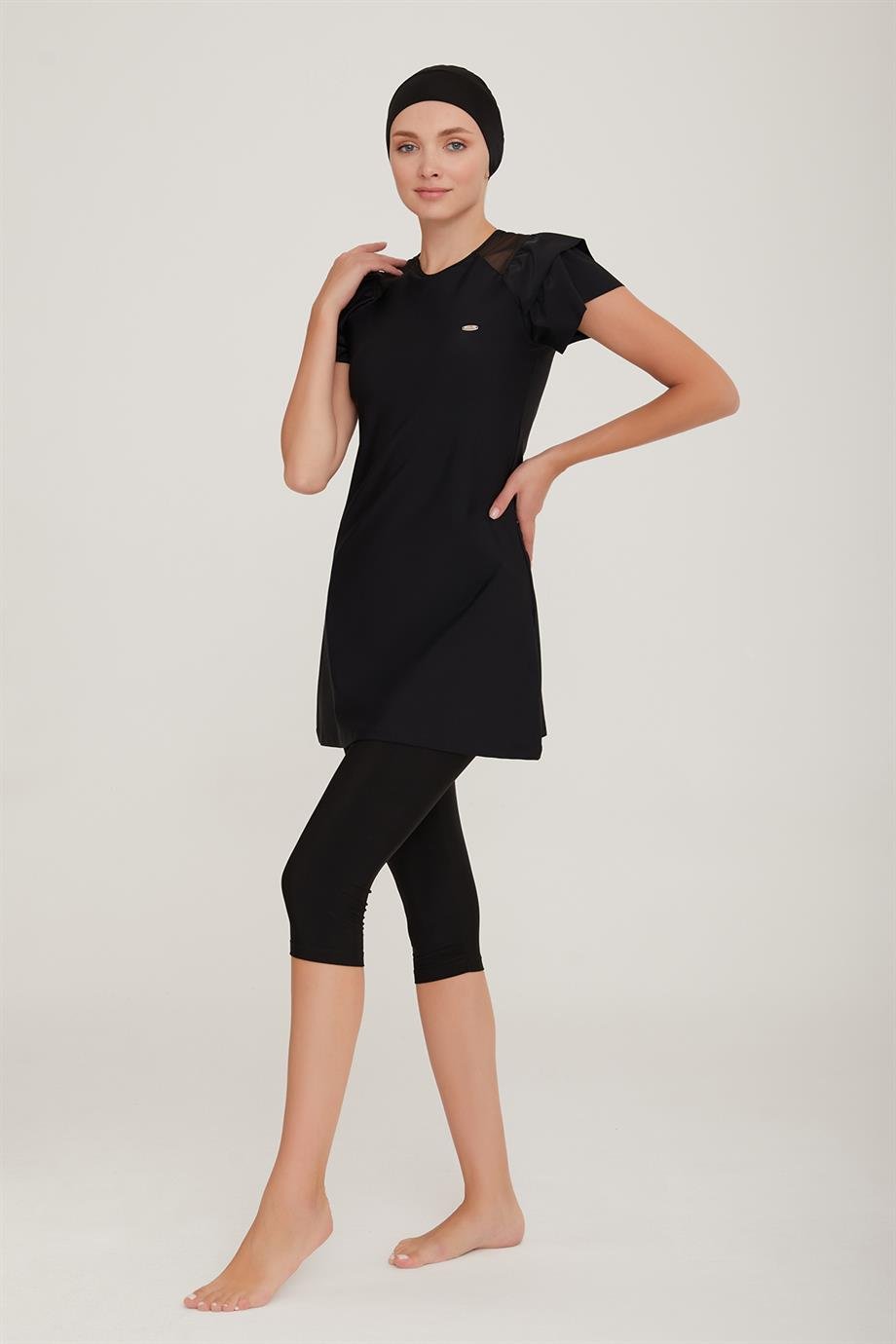 Adesea 3205 Kadın Kısa Kollu Taytlı Tesettür Mayo