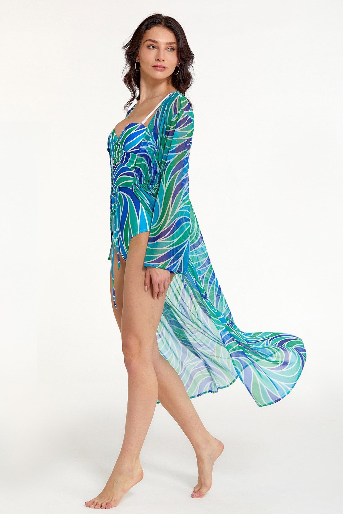 Argento 2106-3013 Kadın Önü Açık Uzun Kaftan