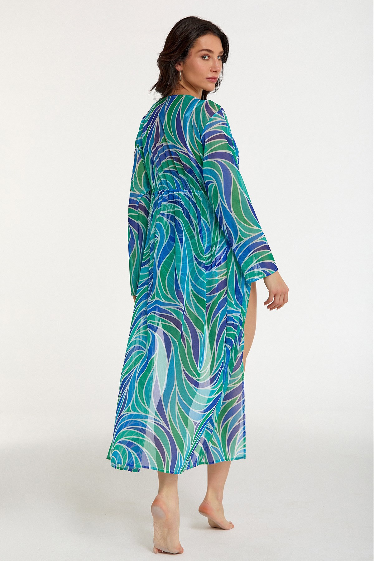 Argento 2106-3013 Kadın Önü Açık Uzun Kaftan
