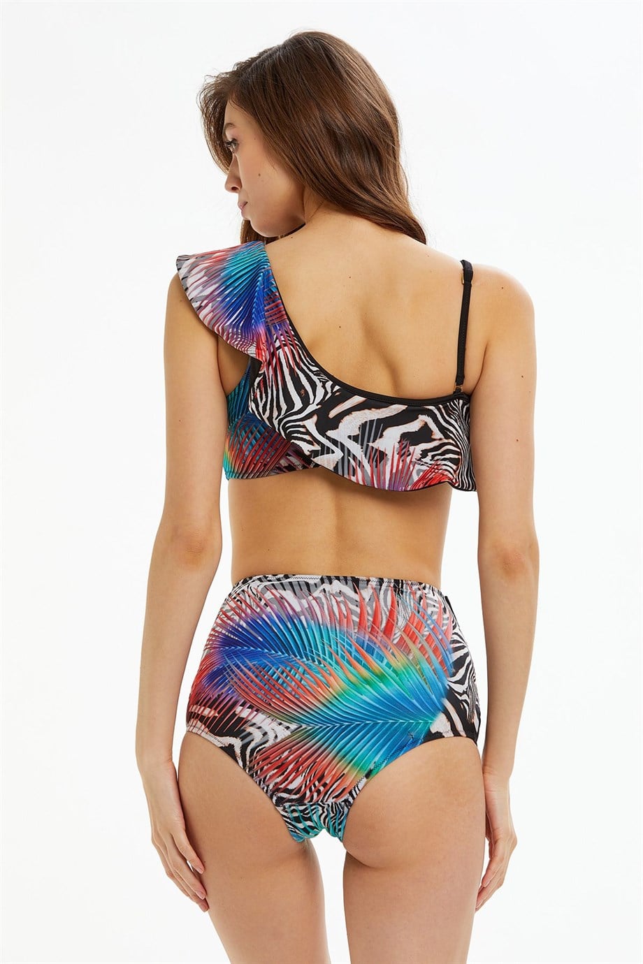 Argento Kadın Tek Omuz Volanlı Bikini 1391-7167