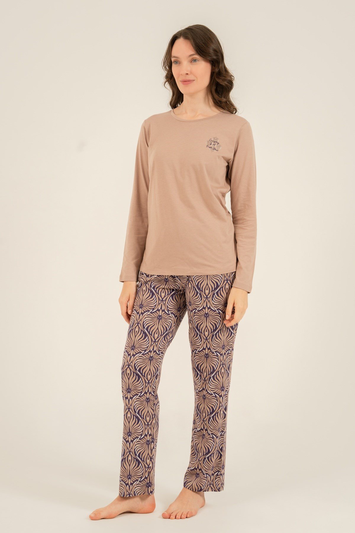 Arnetta AR3769-S Kadın Patlı Uzun Kol Pijama Takımı