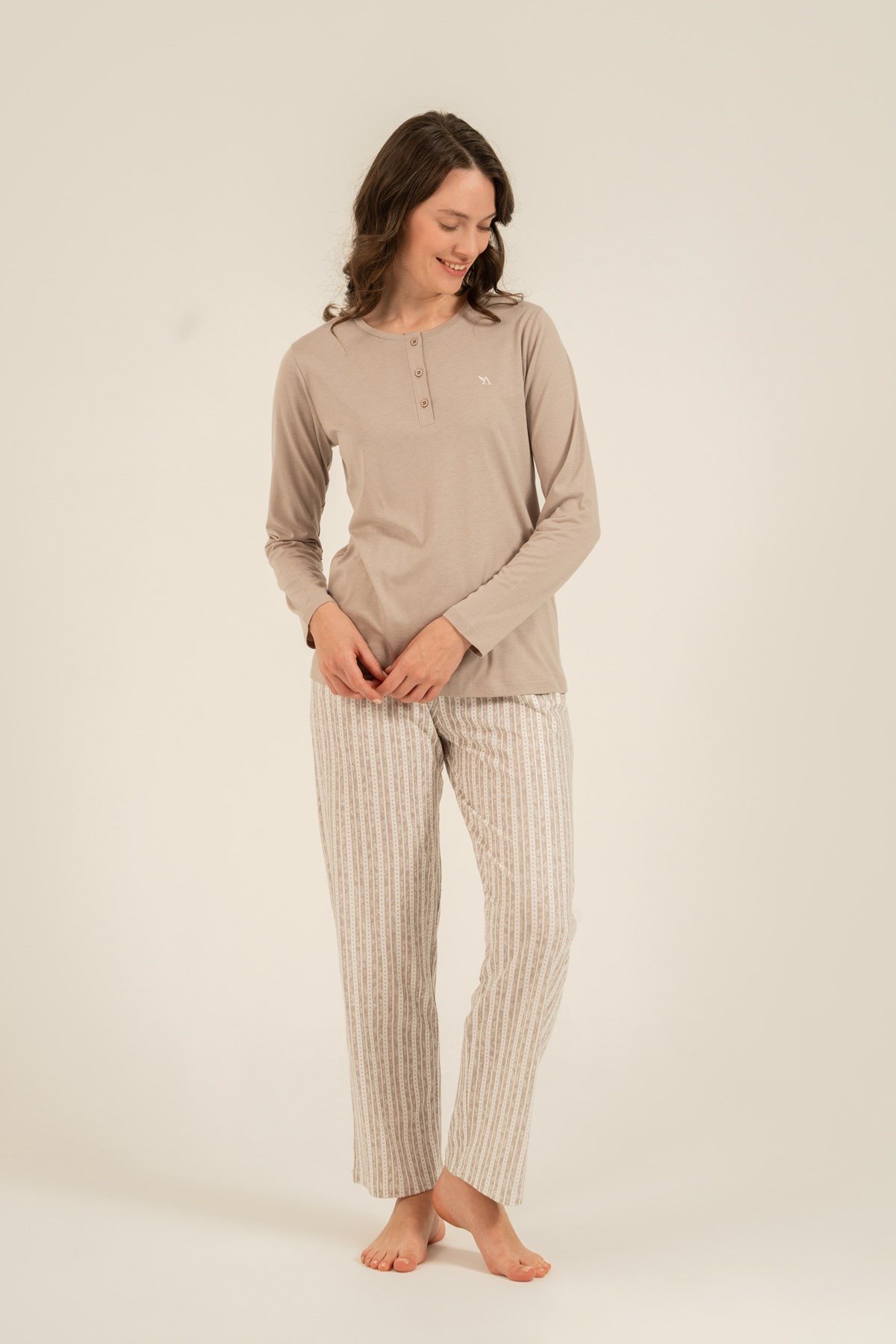 Arnetta AR3779-X Kadın Patlı Uzun Kol B.B.Pijama Takımı
