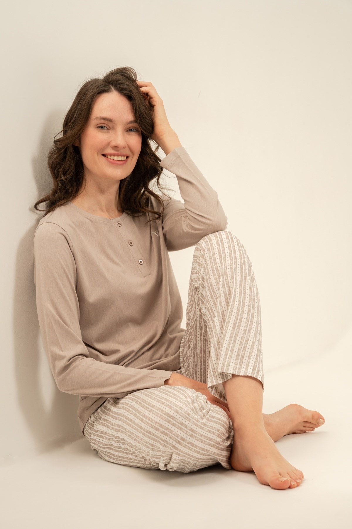 Arnetta AR3779-X Kadın Patlı Uzun Kol B.B.Pijama Takımı