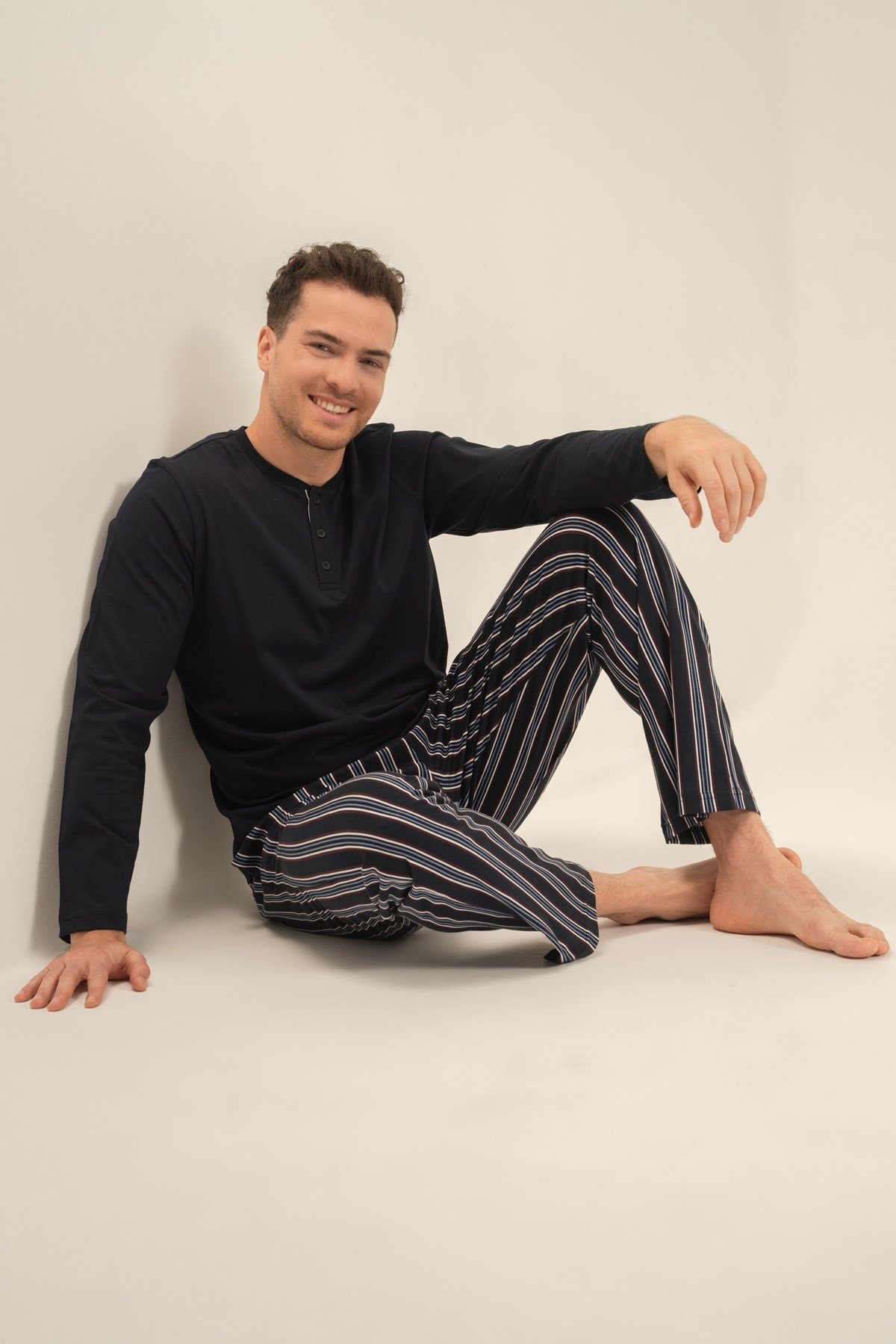 Arnetta AR3836-S Erkek Patlı Uzun Kol Pijama Takımı