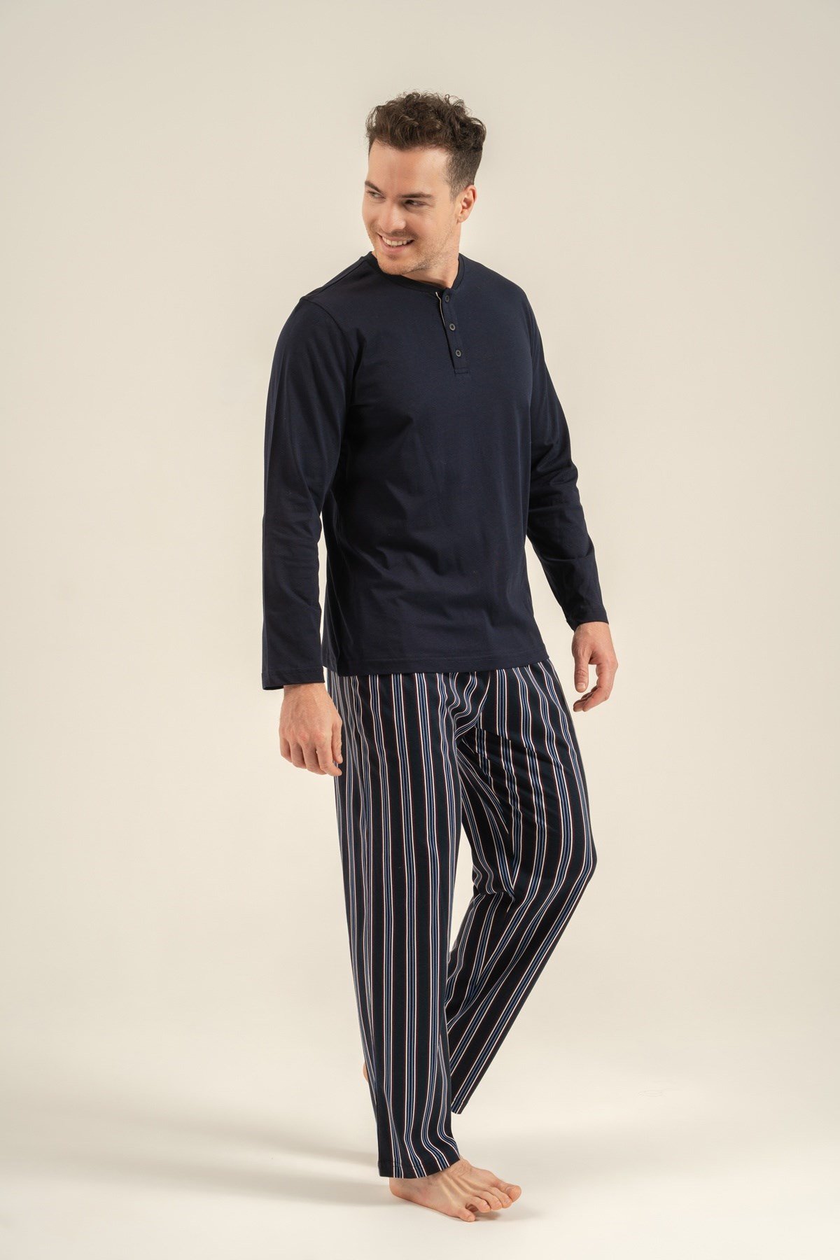 Arnetta AR3836-S Erkek Patlı Uzun Kol Pijama Takımı