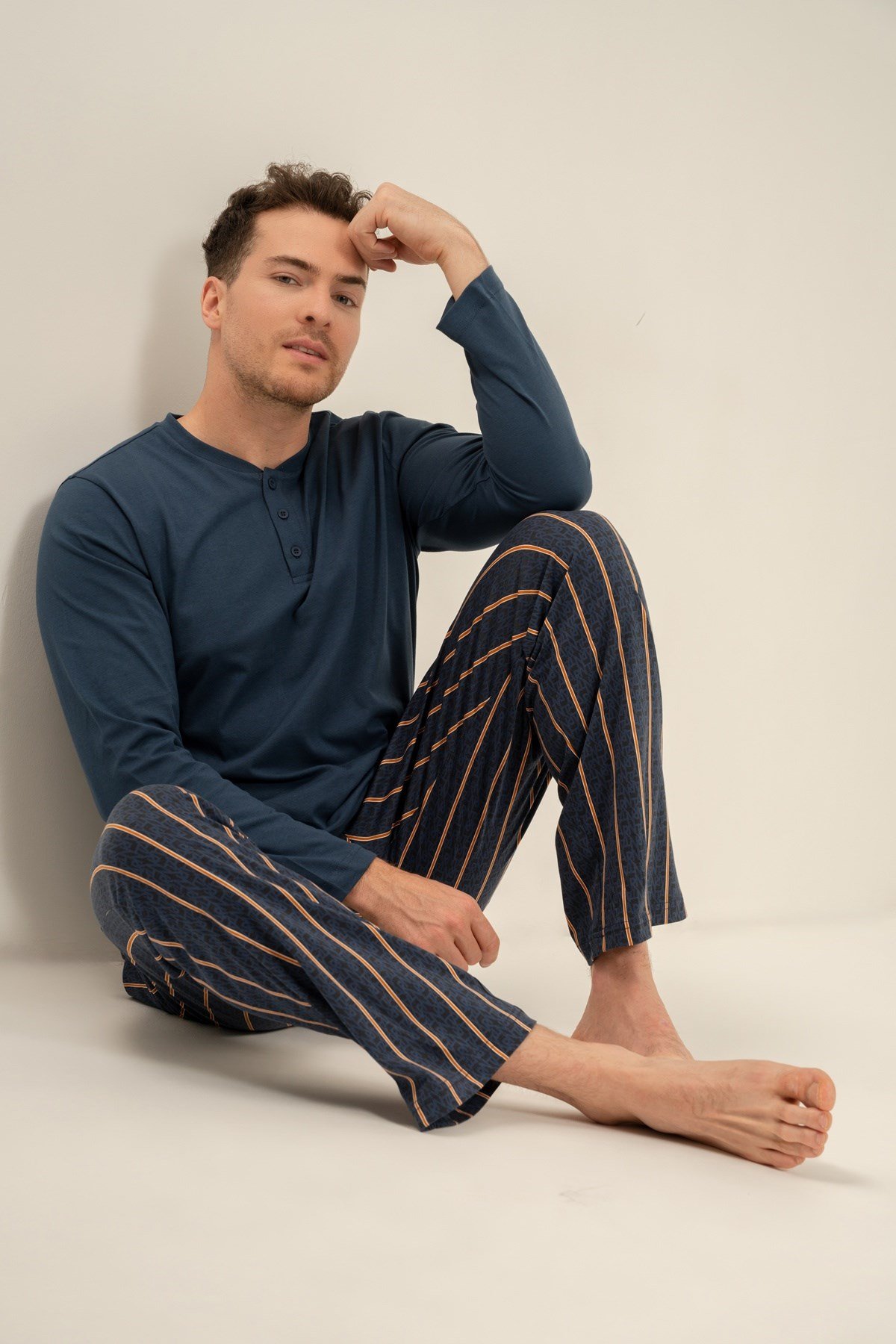 Arnetta AR3854-S Erkek Patlı Uzun Kol Pijama Takımı