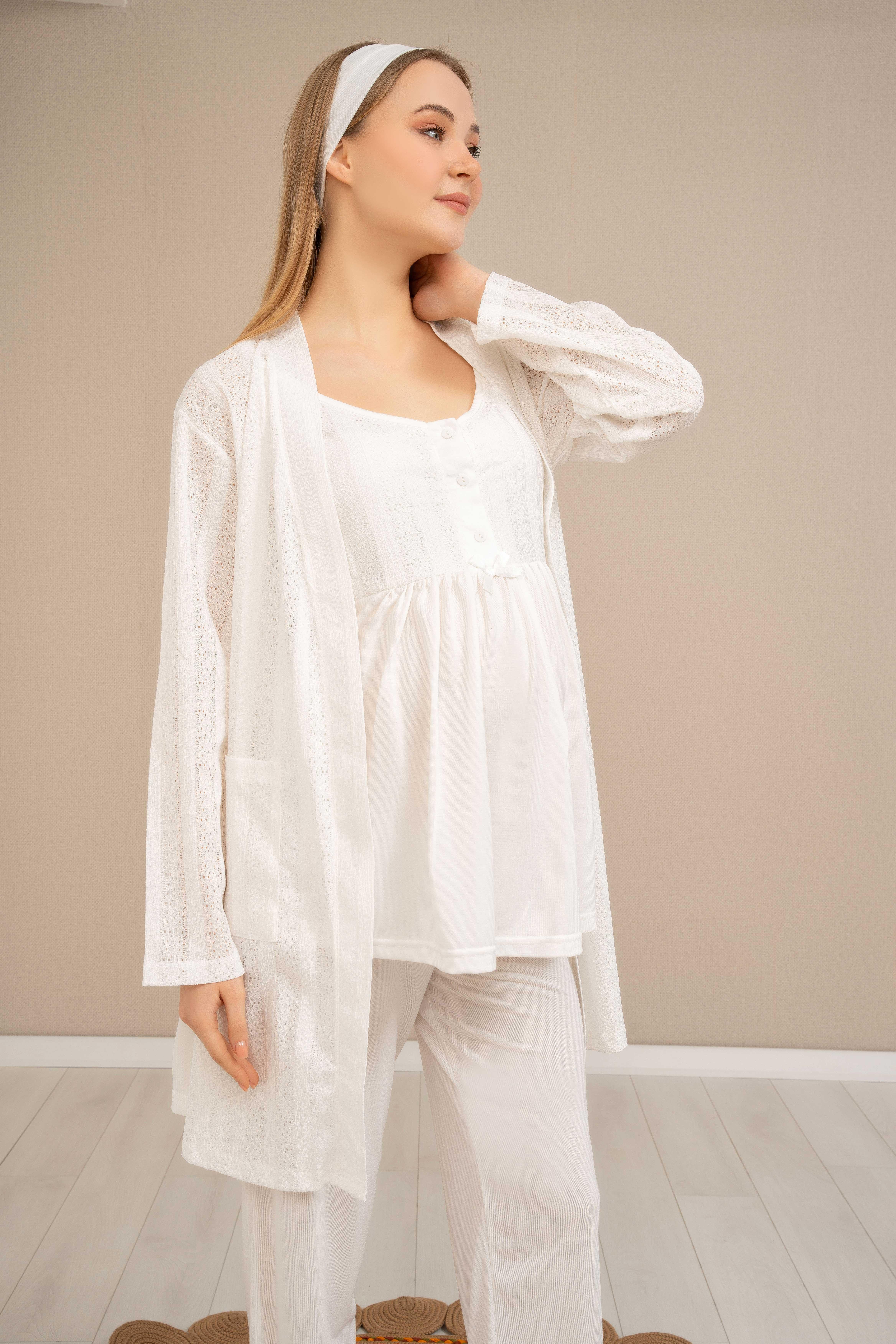 Baha 4502 Lohusa 3'lü Pijama Takım