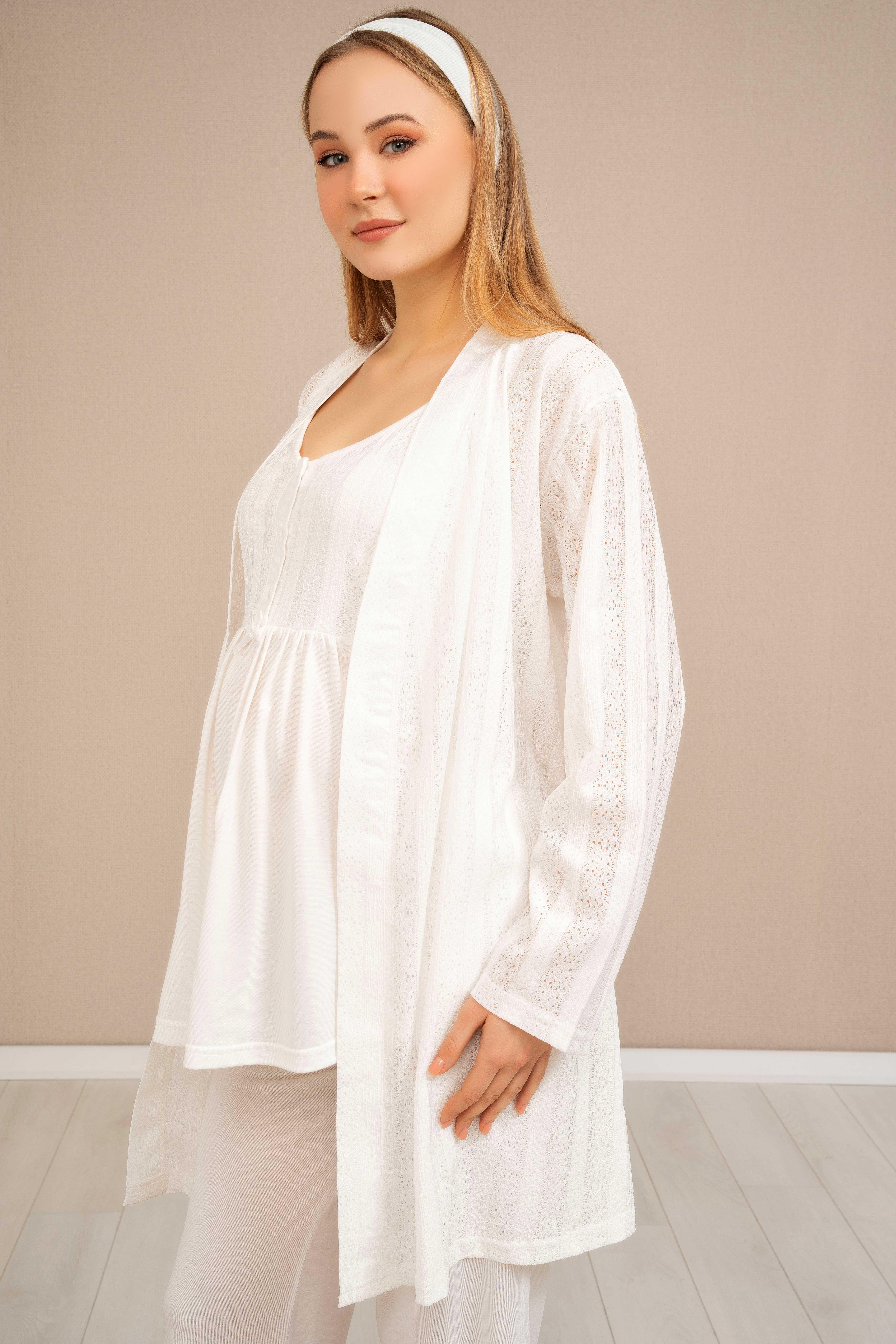 Baha 4502 Lohusa 3'lü Pijama Takım