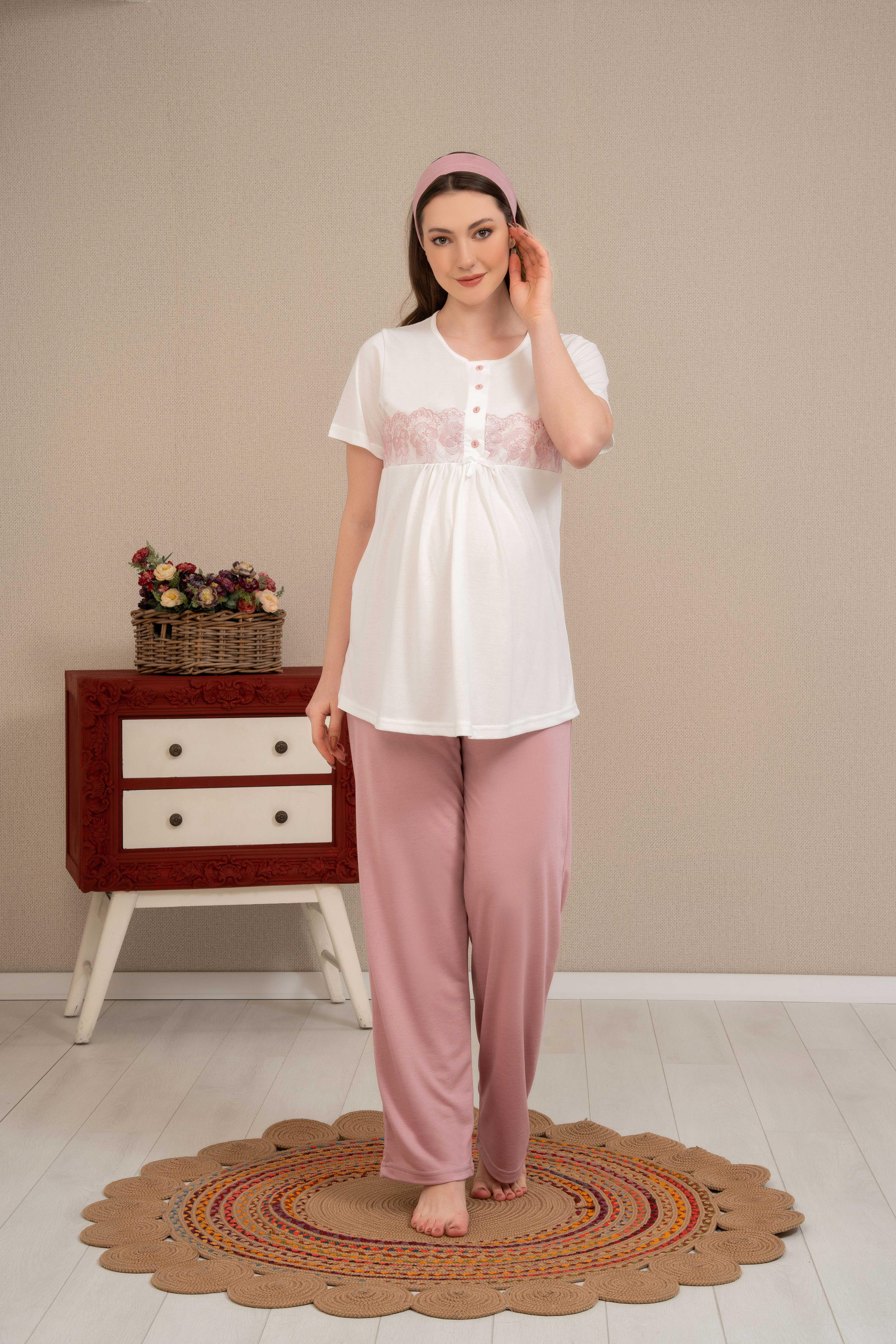 Baha 4505 Lohusa 3'lü Pijama Takım